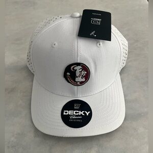 New - FSU Seminole Old Logo Decky White Performance Mesh Hat